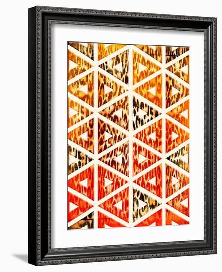 Triangular Animals Bright-Jace Grey-Framed Art Print