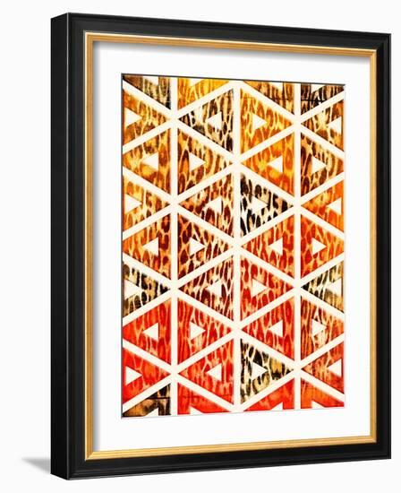 Triangular Animals Bright-Jace Grey-Framed Art Print