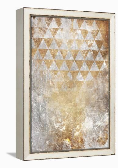 Triangular Takeover Gold-Jace Grey-Framed Stretched Canvas