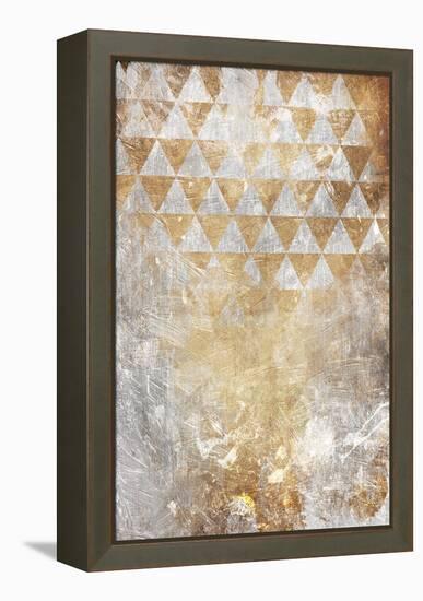 Triangular Takeover Gold-Jace Grey-Framed Stretched Canvas