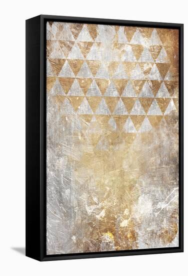 Triangular Takeover Gold-Jace Grey-Framed Stretched Canvas
