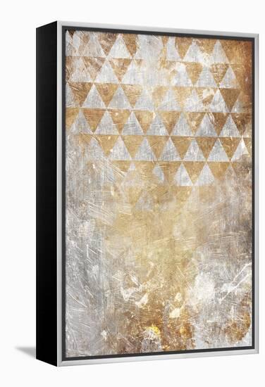 Triangular Takeover Gold-Jace Grey-Framed Stretched Canvas