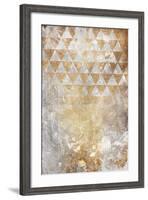 Triangular Takeover Gold-Jace Grey-Framed Art Print