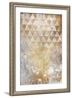 Triangular Takeover Gold-Jace Grey-Framed Art Print