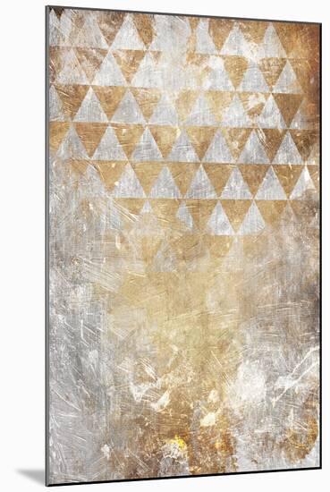 Triangular Takeover Gold-Jace Grey-Mounted Art Print