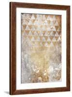 Triangular Takeover Gold-Jace Grey-Framed Art Print