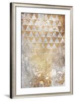 Triangular Takeover Gold-Jace Grey-Framed Art Print