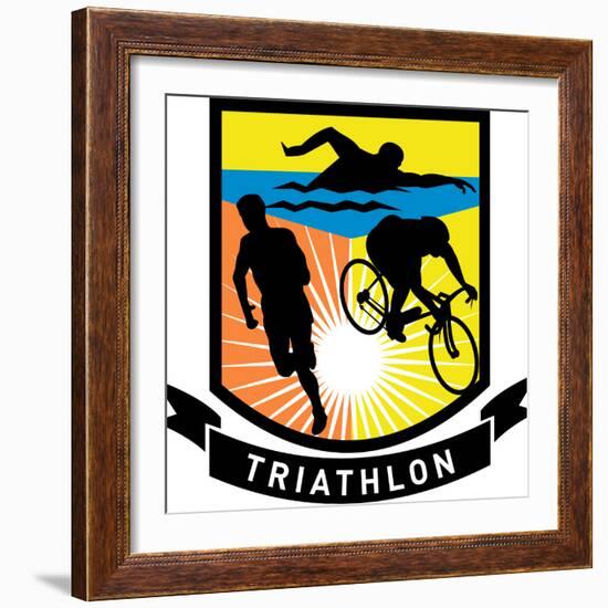 Triathlon Run Swim Bike Shield-patrimonio-Framed Photographic Print