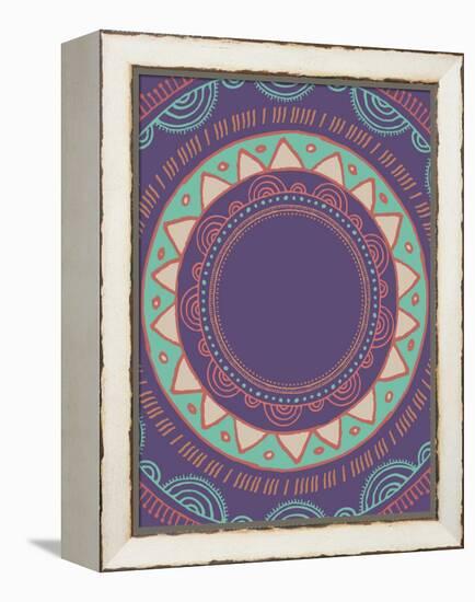 Tribal Bohemian Mandala Background with round Ornament Pattern-Marish-Framed Stretched Canvas