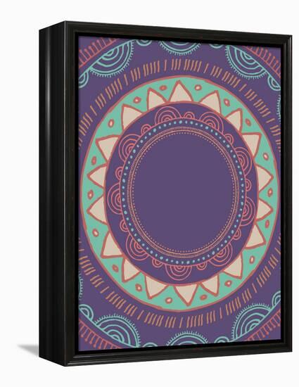 Tribal Bohemian Mandala Background with round Ornament Pattern-Marish-Framed Stretched Canvas
