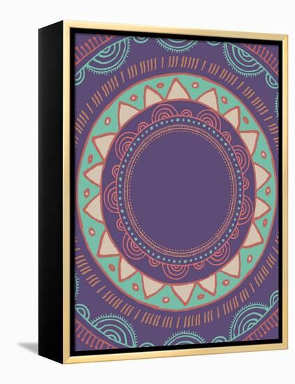 Tribal Bohemian Mandala Background with round Ornament Pattern-Marish-Framed Stretched Canvas