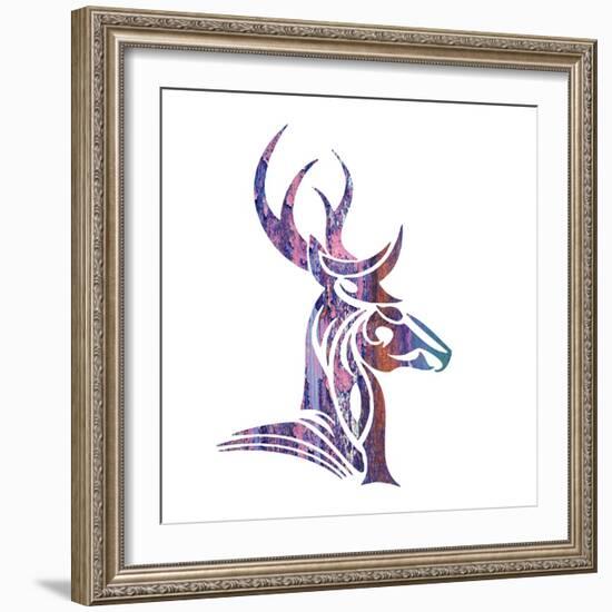 Tribal Buck 2-Melody Hogan-Framed Art Print