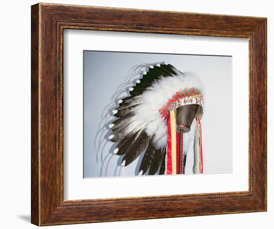 Tribal Headdress, Sioux Tribe (Textile and Feathers)-American-Framed Premium Giclee Print