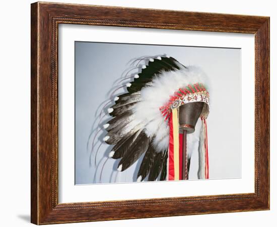 Tribal Headdress, Sioux Tribe (Textile and Feathers)-American-Framed Giclee Print