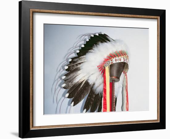 Tribal Headdress, Sioux Tribe (Textile and Feathers)-American-Framed Giclee Print