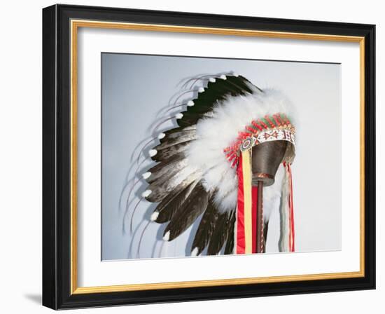 Tribal Headdress, Sioux Tribe (Textile and Feathers)-American-Framed Giclee Print