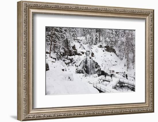 Triberg Waterfalls in Winter, Triberg, Black Forest, Baden-Wurttemberg, Germany, Europe-Markus Lange-Framed Photographic Print