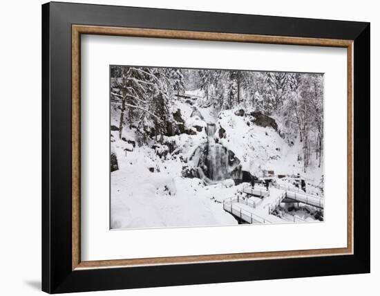 Triberg Waterfalls in Winter, Triberg, Black Forest, Baden-Wurttemberg, Germany, Europe-Markus Lange-Framed Photographic Print