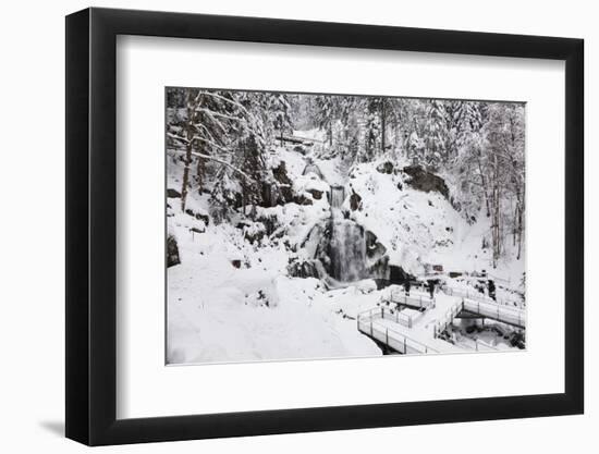 Triberg Waterfalls in Winter, Triberg, Black Forest, Baden-Wurttemberg, Germany, Europe-Markus Lange-Framed Photographic Print