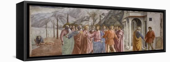 Tribute Money, 1425-27-Masaccio-Framed Stretched Canvas