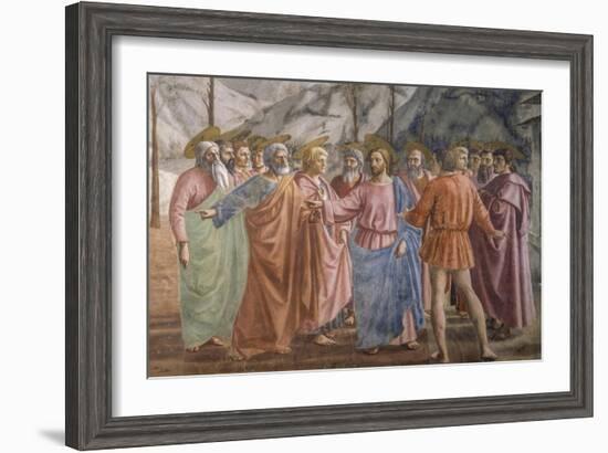 Tribute Money, 1425-27-Masaccio-Framed Art Print