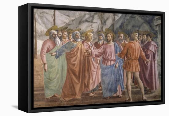Tribute Money, 1425-27-Masaccio-Framed Stretched Canvas