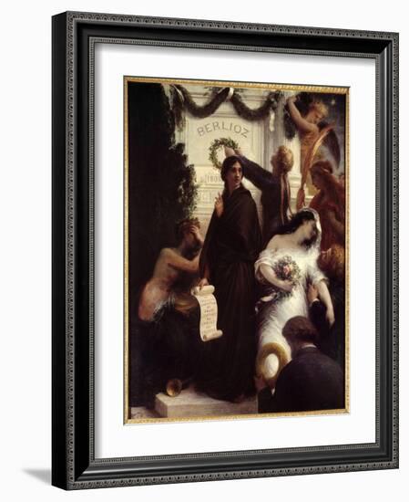 Tribute to Berlioz. Hector Berlioz, French Composer (1803-1869). Painting by Henri Fantin-Latour (F-Henri Fantin-Latour-Framed Giclee Print