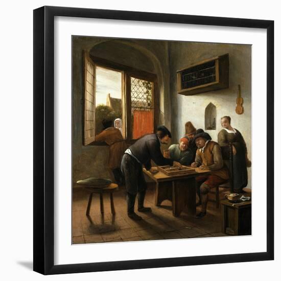 Tric Trac Players in an Interior-Jan Havicksz Steen-Framed Giclee Print