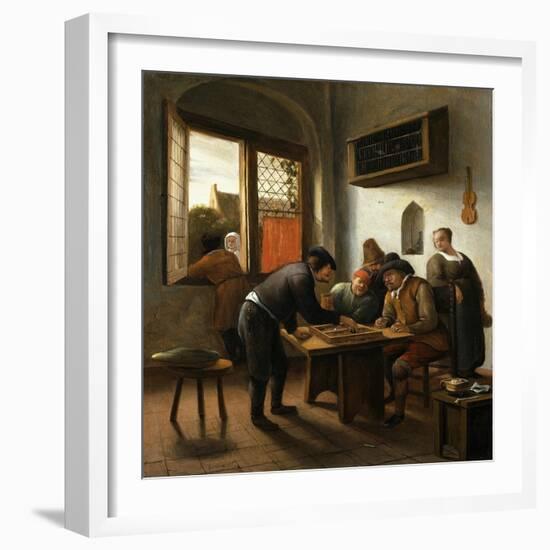 Tric Trac Players in an Interior-Jan Havicksz Steen-Framed Giclee Print