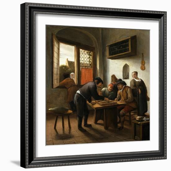 Tric Trac Players in an Interior-Jan Havicksz Steen-Framed Giclee Print