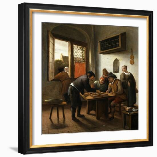 Tric Trac Players in an Interior-Jan Havicksz Steen-Framed Giclee Print