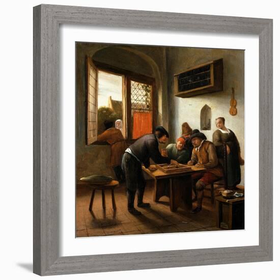 Tric Trac Spieler in einem Interieur-Jan Steen-Framed Giclee Print