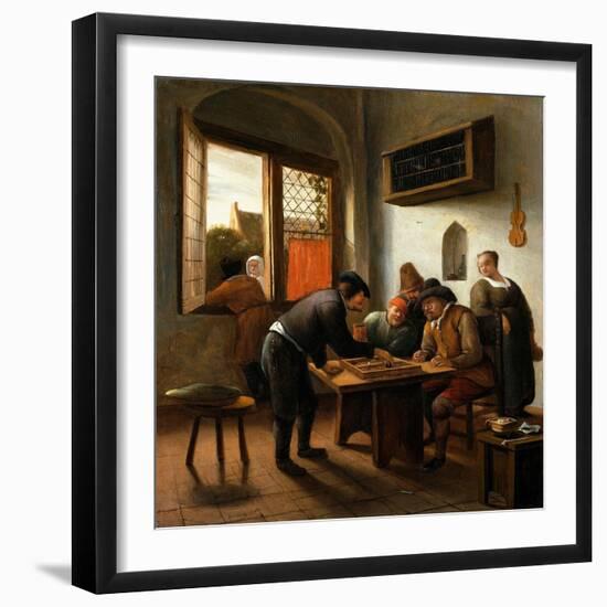 Tric Trac Spieler in einem Interieur-Jan Steen-Framed Giclee Print