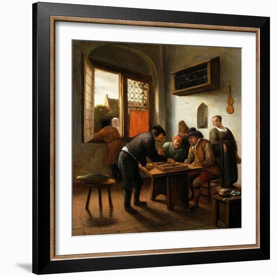 Tric Trac Spieler in einem Interieur-Jan Steen-Framed Giclee Print