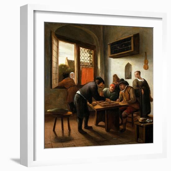 Tric Trac Spieler in einem Interieur-Jan Steen-Framed Giclee Print