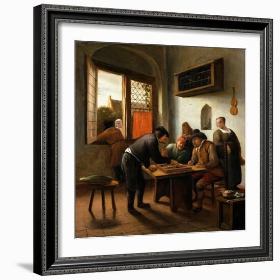 Tric Trac Spieler in einem Interieur-Jan Steen-Framed Giclee Print