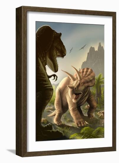 Triceratops Dinosaur-Lantern Press-Framed Premium Giclee Print