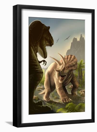 Triceratops Dinosaur-Lantern Press-Framed Premium Giclee Print