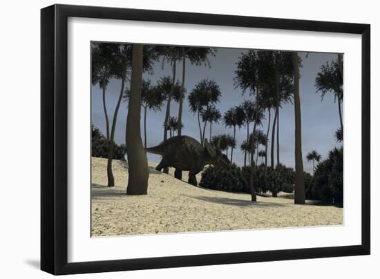 Triceratops in a Prehistoric Environment-null-Framed Art Print