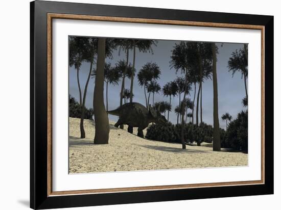 Triceratops in a Prehistoric Environment-null-Framed Art Print