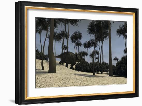 Triceratops in a Prehistoric Environment-null-Framed Art Print