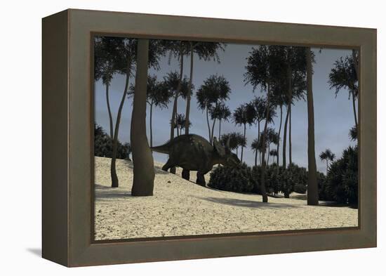 Triceratops in a Prehistoric Environment-null-Framed Stretched Canvas