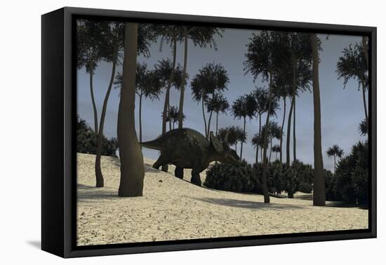 Triceratops in a Prehistoric Environment-null-Framed Stretched Canvas