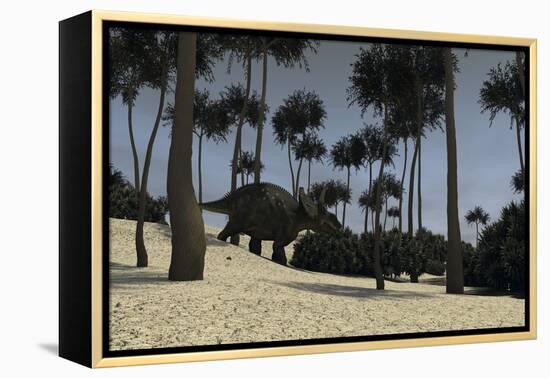 Triceratops in a Prehistoric Environment-null-Framed Stretched Canvas