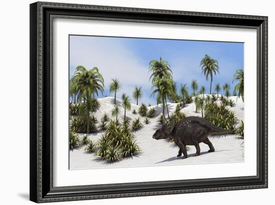 Triceratops in a Tropical Setting-null-Framed Art Print