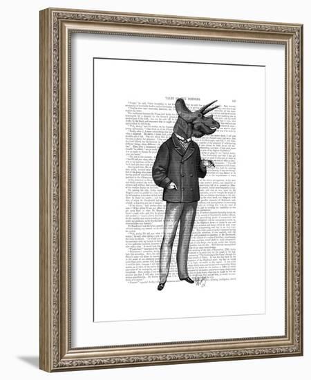 Triceratops Man 1 Dinosaur-Fab Funky-Framed Premium Giclee Print