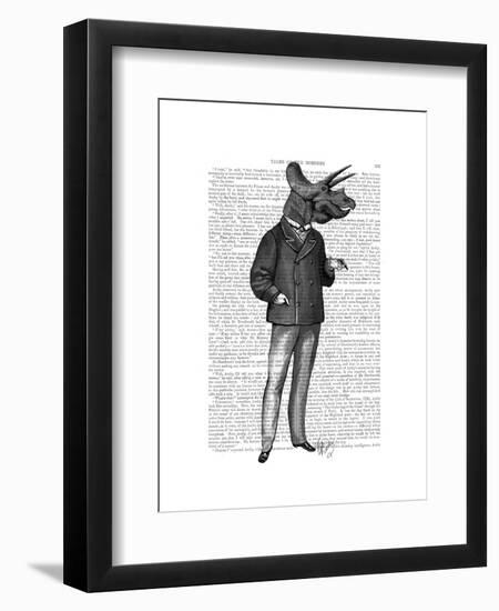 Triceratops Man 1 Dinosaur-Fab Funky-Framed Art Print