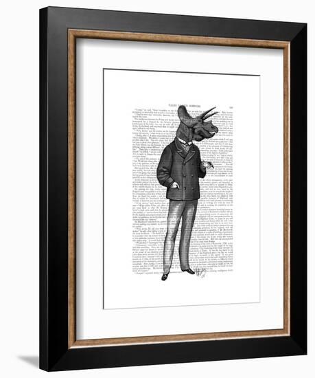 Triceratops Man 1 Dinosaur-Fab Funky-Framed Art Print