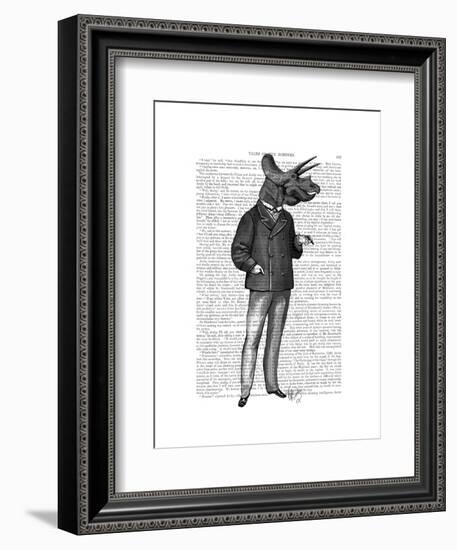 Triceratops Man 1 Dinosaur-Fab Funky-Framed Art Print