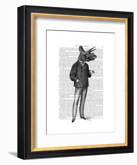 Triceratops Man 1 Dinosaur-Fab Funky-Framed Art Print